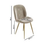 Rectangle Glass Dining Table with 4 Mink Velvet Dining Chairs - Dax - Image 7