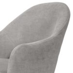 4 Seater Dining Set with Round Black Table and Grey Fabric Dining Chairs - Karie - Image 4