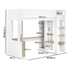 L-Shaped Detachable Bunk Bed with Storage in White and Oak - Layne - Image 3