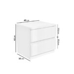 Kids White High Gloss 2 Drawer Bedside Table - Lyra - Image 4