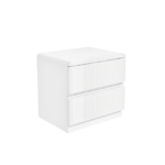 Kids White High Gloss 2 Drawer Bedside Table - Lyra - Image 3