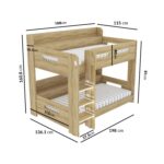 Oak Bunk Bed with Shelves - Sky - Image 5