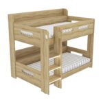 Oak Bunk Bed with Shelves - Sky - Image 3