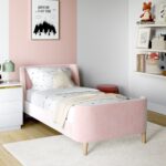 Velvet Single Sleigh Bed Frame with Scandi Styling - Charlotte