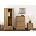 Oak 2 Door Double Wardrobe with Drawer - Devon - Image 2