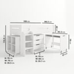 White Mid Sleeper Cabin Bed with Storage and Desk - Dynamo - Image 2