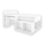 White Cabin Bed with Desk and Storage - Ellison - Image 3