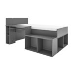 Grey Cabin Bed with Desk and Storage - Ellison - Image 3