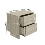 Light Wood Mid Century 2 Drawer Bedside Table - Emile Sustainable Furniture - Image 5