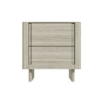 Light Wood Mid Century 2 Drawer Bedside Table - Emile Sustainable Furniture - Image 3