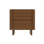 Dark Wood Mid Century 2 Drawer Bedside Table - Emile Sustainable Furniture - Image 4