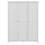 Grey Painted 3 Door Triple Wardrobe - Finch - Image 3