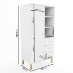 Kids White Scandi Wardrobe with Drawers and Shelves - Juni - Image 6