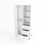 Kids White Scandi Wardrobe with Drawers and Shelves - Juni - Image 4