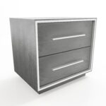 Grey Oak Rustic 2 Drawer Bedside Table - Franco - Image 4