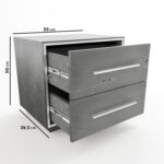 Grey Oak Rustic 2 Drawer Bedside Table - Franco - Image 3