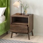 Walnut Mid-Century Bedside Table with Drawer - Frances - Image 5