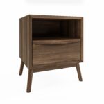 Walnut Mid-Century Bedside Table with Drawer - Frances - Image 3