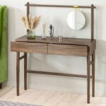 Walnut Mid-Century Dressing Table with Mirror and Drawers - Frances - Image 5