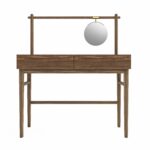 Walnut Mid-Century Dressing Table with Mirror and Drawers - Frances - Image 2