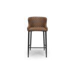 Set of 2 Brown Antique Faux Leather Bar Stools with Backs - 72 cm - Image 3