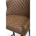 Set of 2 Brown Antique Faux Leather Bar Stools with Backs - 72 cm - Image 7