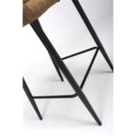 Set of 2 Brown Antique Faux Leather Bar Stools with Backs - 72 cm - Image 6