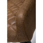 Set of 2 Brown Antique Faux Leather Bar Stools with Backs - 72 cm - Image 4