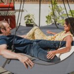 Hangout Pod Grey & Black Circular Hammock Bed with Stand - Image 3
