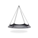 Hangout Pod Grey & Black Circular Hammock Bed with Stand - Image 7
