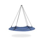 Hangout Pod Ink Blue & Black Circular Hammock Bed with Stand - Image 6