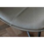 Set of 2 Grey Faux Leather Bar Stools with Backs - Caspian House - Image 3