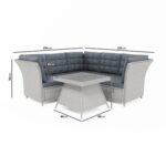 5 Seater Grey Rattan Garden Corner Sofa and Table Set - Aspen - Image 7