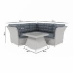 5 Seater Grey Rattan Garden Corner Sofa and Table Set - Aspen - Image 6