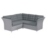 5 Seater Grey Rattan Garden Corner Sofa and Table Set - Aspen - Image 4