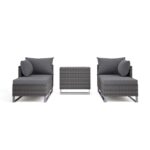 4 Seater Grey Modular Rattan Garden Sun Lounger Set with Table - Como - Image 6