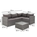4 Seater Grey Rattan Garden Corner Sofa Set - Fortrose - Image 2
