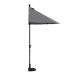 GRADE A2 - Dark Grey Half Parasol with Weighted Base and Cover Included - 2.6m x 1.3m - Fortrose - Image 5