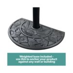 GRADE A2 - Dark Grey Half Parasol with Weighted Base and Cover Included - 2.6m x 1.3m - Fortrose - Image 2