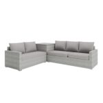8 Seater Grey Rattan Garden Corner Dining Sofa Set with Height Adjustable Table - Fortrose - Image 2