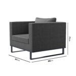 5 seater Grey Outdoor Garden Waterproof Fabric Corner Sofa Chair and Table Set - Como - Image 6