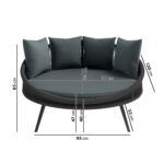 Grey Round Rope Effect Garden Day Bed - Como - Image 2