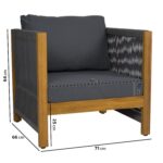 4 Seater Grey Rope Garden Sofa Set - Como - Image 9