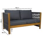 4 Seater Grey Rope Garden Sofa Set - Como - Image 8