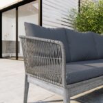 5 Seater Grey Rope Effect Garden Corner Sofa Set with Table - Como - Image 5