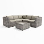 6 Seater Grey Rattan Garden Corner Sofa Set - Aspen - Image 4