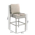 4 Bar Stools & V Shape Grey Rattan Bar Set - Aspen - Image 7