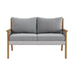 4 Seater Grey Rattan Garden Sofa Set With Solid Wood Frame - Aspen - Image 5