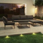 4 Seater Grey Garden Corner Sofa Set with Armchair and Table - Como - Image 9