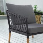 4 Seater Grey Garden Corner Sofa Set with Armchair and Table - Como - Image 2